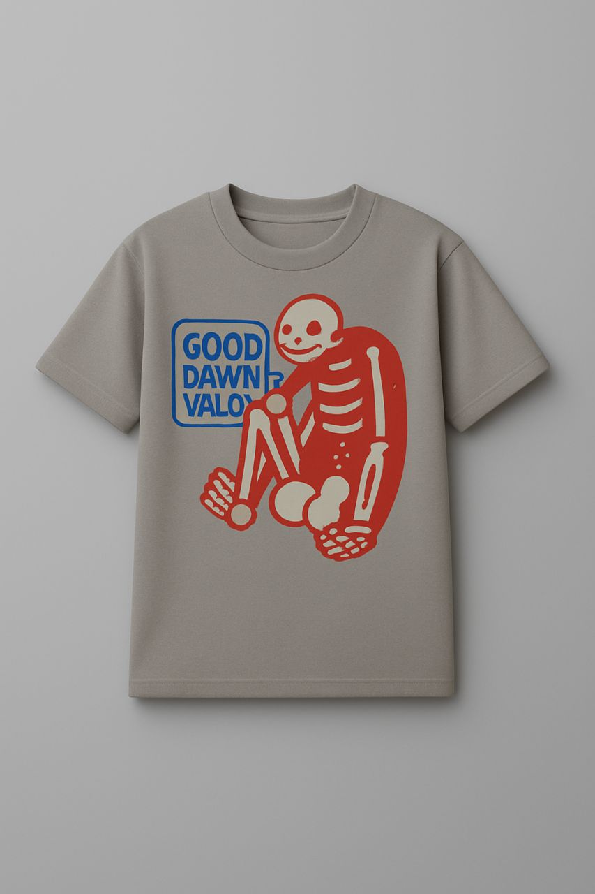 Men’s Oversized Skeleton Print Cotton T-Shirt