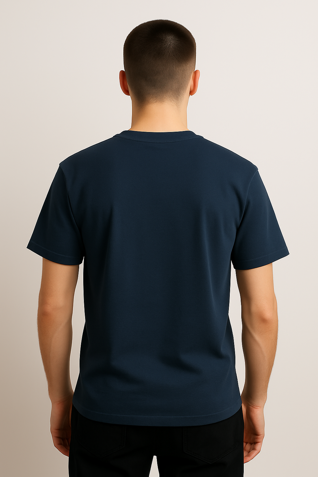 Spring Graphic Printed Oversized T-Shirt – Navy Blue