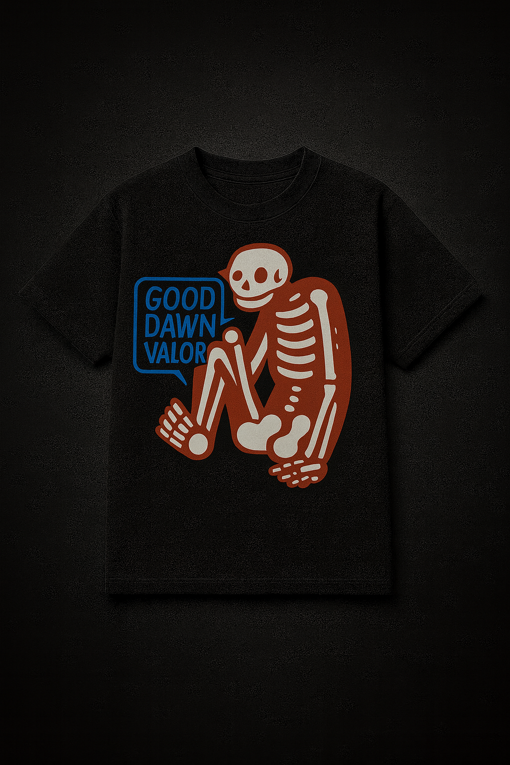 Men’s Oversized Skeleton Print Cotton T-Shirt