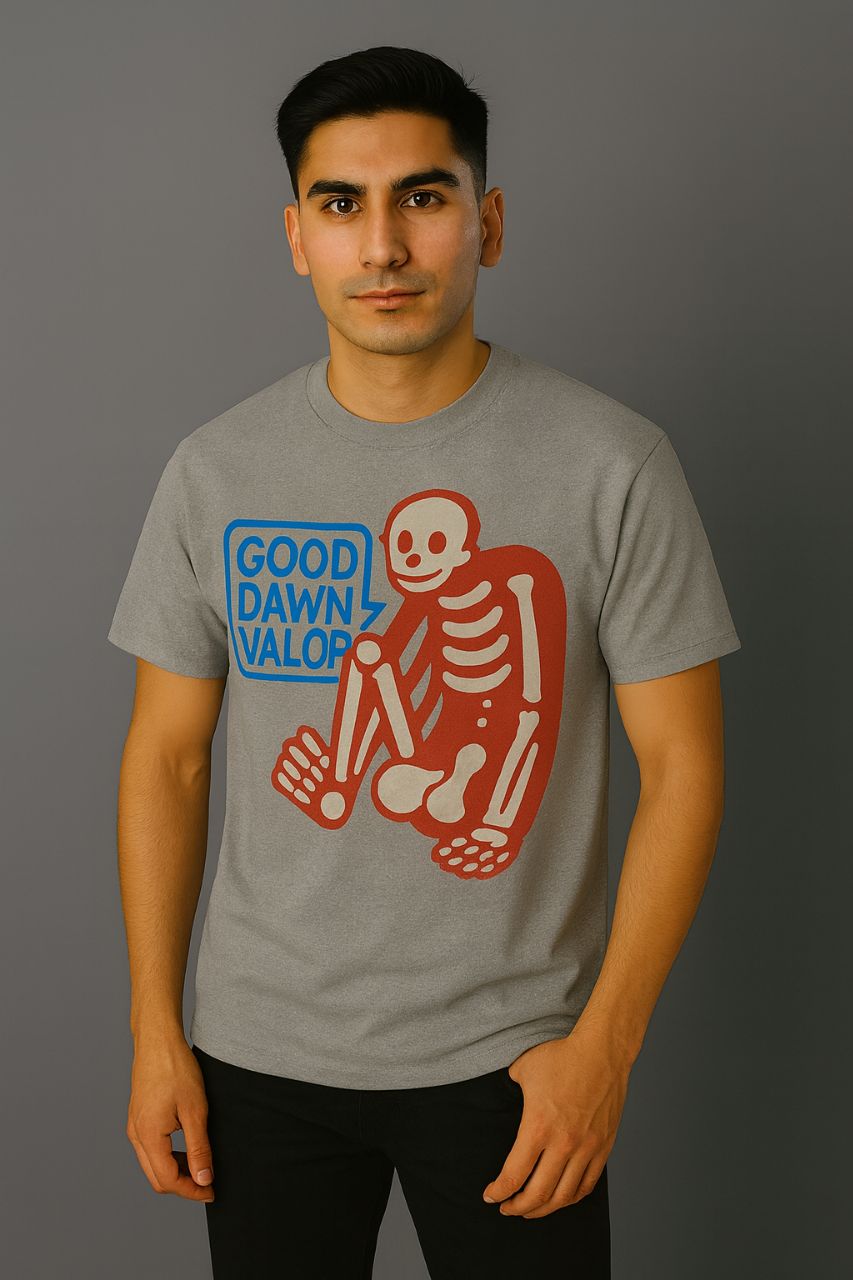 Men’s Oversized Skeleton Print Cotton T-Shirt
